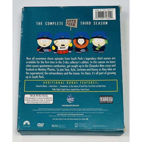 Southpark: The Complete Third Season (DVD, 2003, Comedy Central) - Picture 7 of 7